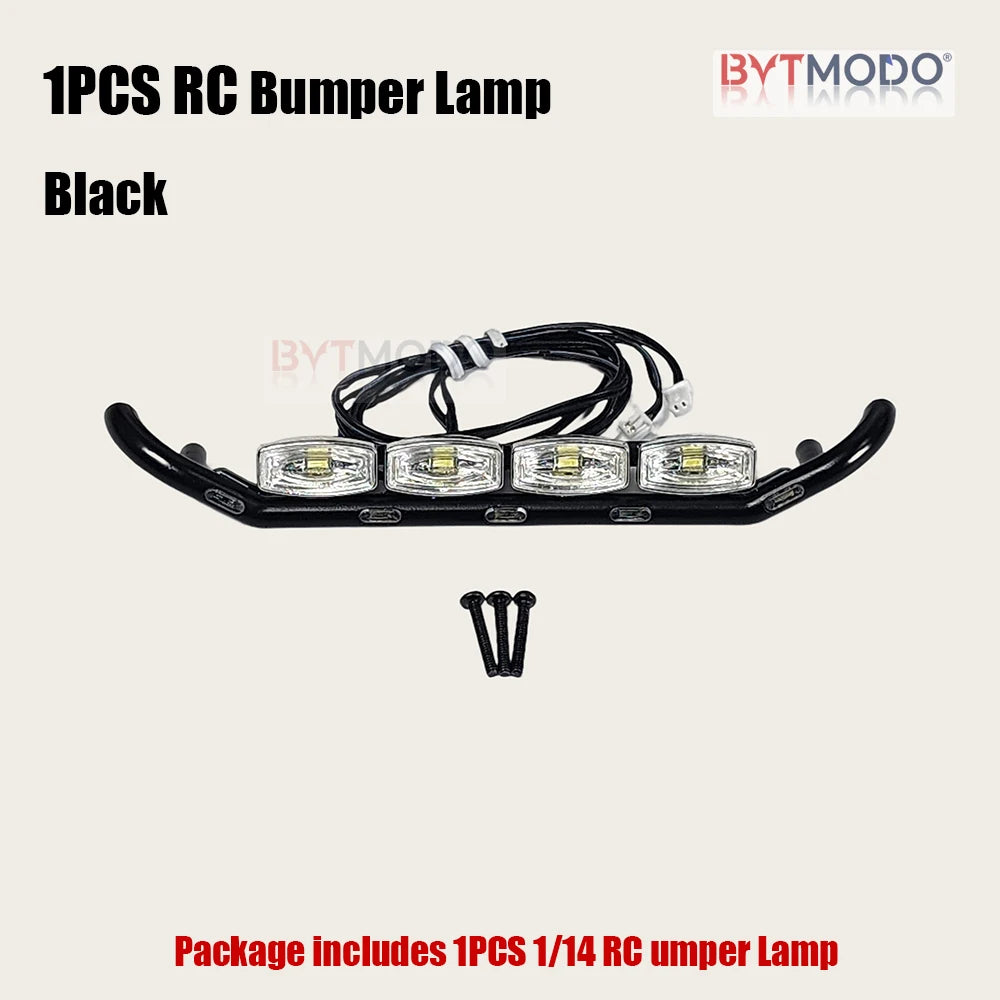 RC Bumper Light Front Bumper LED Spot Light Bar for 1/14 SCANIA 770S RC Truck Tamiya Hino VOLVO 750 ACTROS 3363 MAN TGX