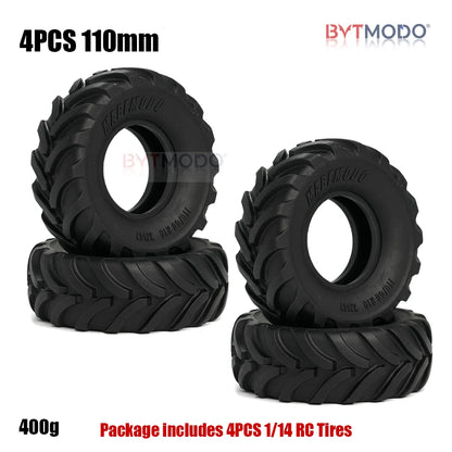 1.9 Inch Tires Crawler Tire 110mm Tyre for 1/14 1/10 Tamiya SCX10 TRX4 RC Truck Dump Tractor Crawler Climbing Off-Road