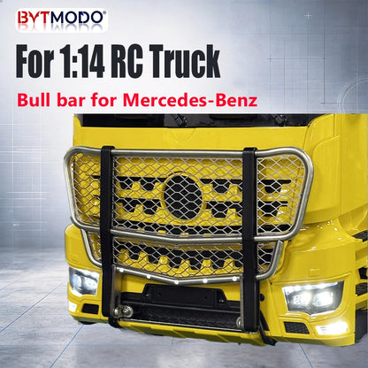 RC Bull Bar Stainless Steel Front Bumper Guard for 1/14 RC Truck Mercedes-Benz 3363 RC Car Dump Tamiya VOLVO ACTROS MAN