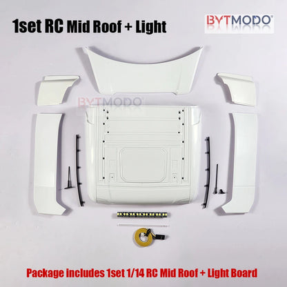 Cab Roof Kit Replacement LED Light Bar Body Parts for 1/14 RC Truck Tamiya Scania 770S 3363 RC Car Dump VOLVO ACTROS MAN