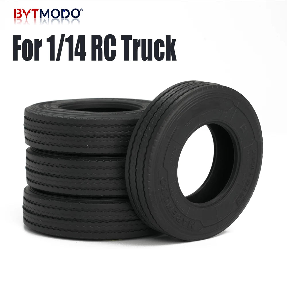 22mm 28mm Rubber Tires Highway Road Tyre for 1/14 Tamiya RC Truck Tractor Tipper SCANIA 770S VOLVO BENZ MAN TGX Upgrade