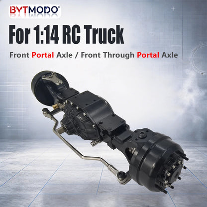 CNC Aluminum Alloy Front Portal Axle Through Axles for 1/14 Tamiya RC Truck SCANIA 770S VOLVO 750 ACTROS 3363 MAN TGX
