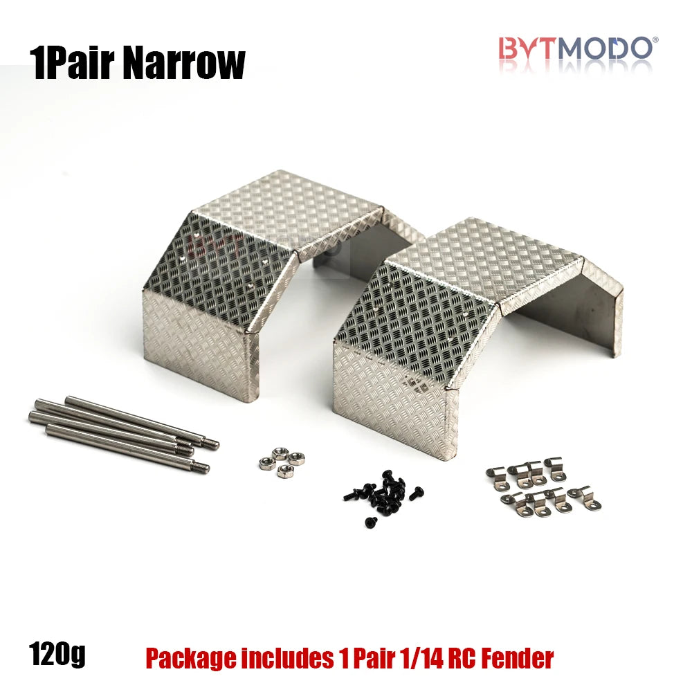 1/14 RC Dump Front/Rear Fender Pair Steel Dual Wheel Mud Flaps Mudguard Cover for Tamiya 1/14 Rc Tractor Truck Tipper Dumper