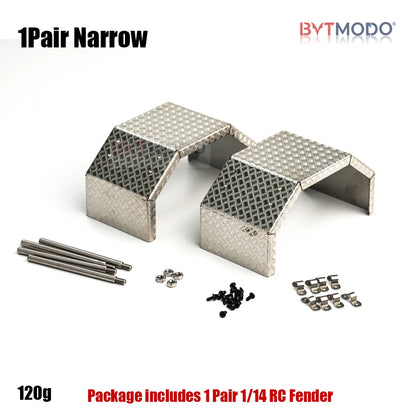 1/14 RC Dump Front/Rear Fender Pair Steel Dual Wheel Mud Flaps Mudguard Cover for Tamiya 1/14 Rc Tractor Truck Tipper Dumper