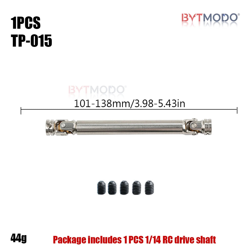 Stainless Steel Drive Shaft 5mm Universal Joint Driveshaft Cvd for 1/14 1/10 Tamiya RC Truck Dump Tractor Crawler SCX10 TRX4 DIY