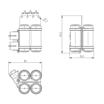 RC Metal Air Tank Quad Air Reservoir for 1/14 Mercedes Benz RC Tractor Truck Tamiya 770S VOLVO 750 ACTROS 3363 MAN TGX