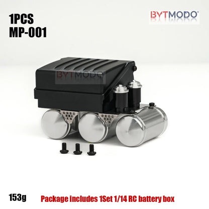 RC Truck Chassis Detail Set Battery Box Servo Mount Urea Tank Air Tank for Tamiya MAN TGX 1/14 Rc Tractor Truck Tipper Dumper