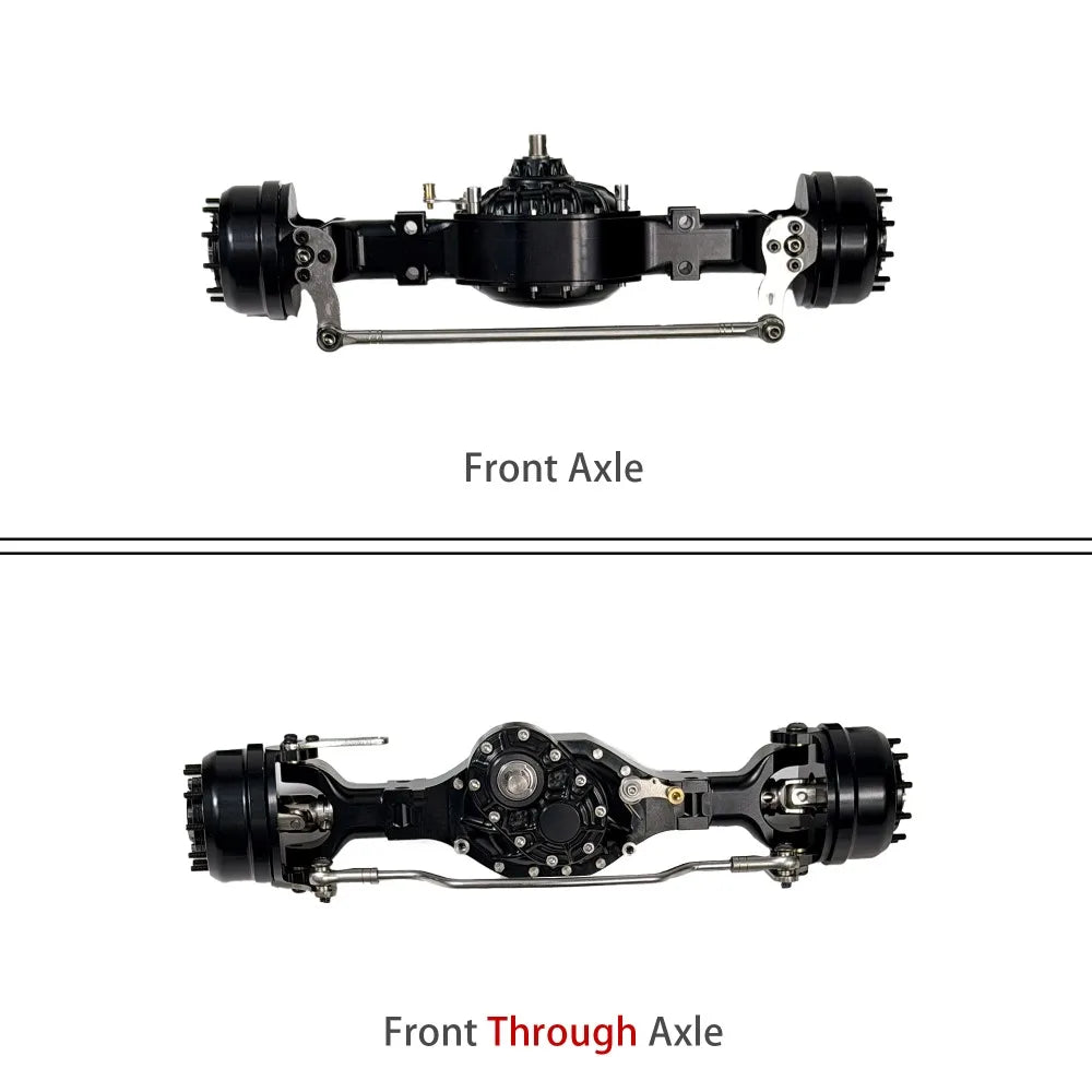 CNC Aluminum Alloy Front Portal Axle Through Axles for 1/14 Tamiya RC Truck SCANIA 770S VOLVO 750 ACTROS 3363 MAN TGX