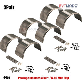 RC Truck Fender Mud Flaps Stainless Steel Mudguard Rear Wheel Arch Cover for Tamiya 1/14 Rc Tractor Truck Tipper Dumper Dump