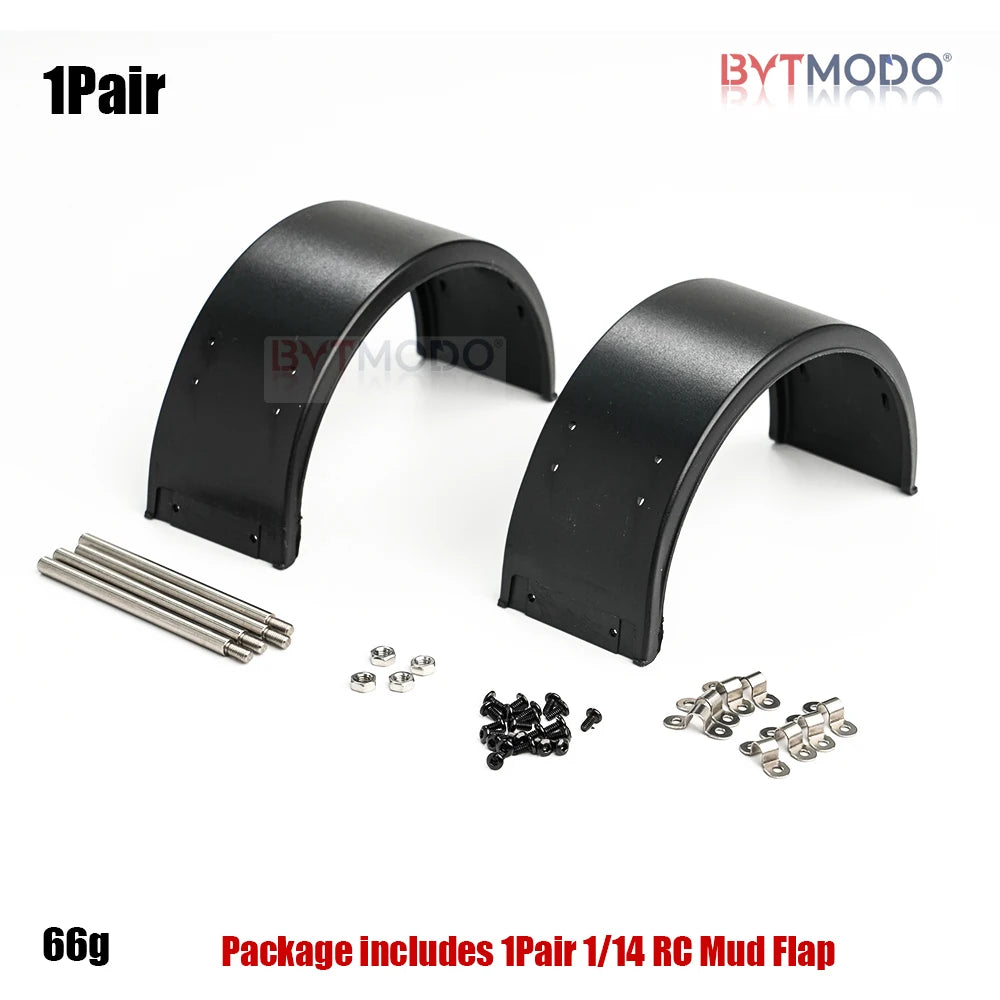 1/14 RC Dump Front/Rear Fender Pair Steel Dual Wheel Mud Flaps Mudguard Cover for Tamiya 1/14 Rc Tractor Truck Tipper Dumper