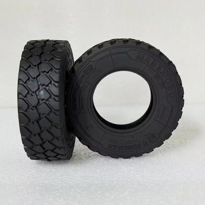 22mm/28mm 2PCS Rubber Tires Gravel Tread for 1/14 Tamiya RC Truck Tipper SCANIA 770S VOLVO BENZ MAN TGX Car Wheel Hub