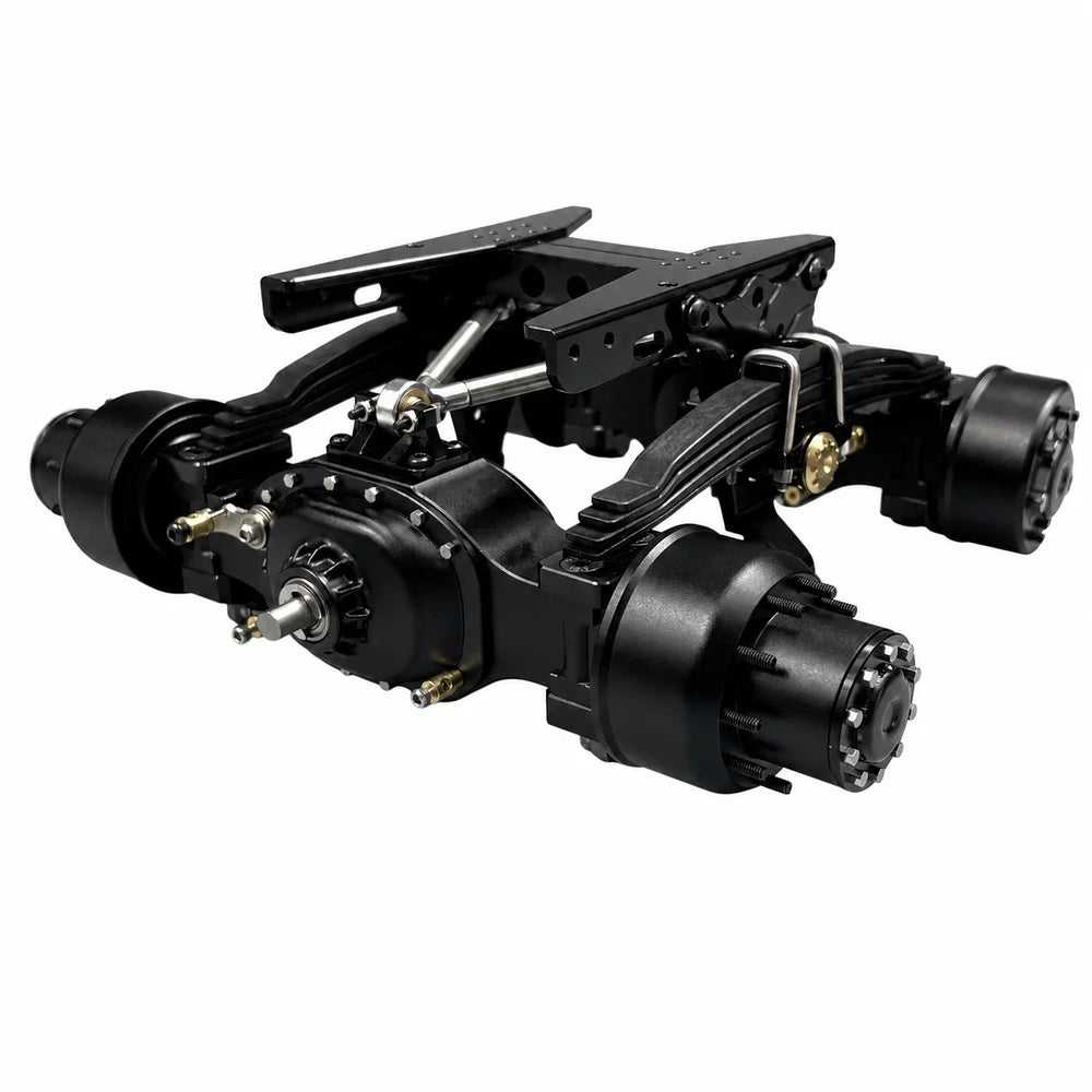 CNC Rear Axle Differential Lock Axles Aluminum Alloy for 1/14 Tamiya RC Truck SCANIA 770S VOLVO 750 ACTROS 3363 MAN TGX