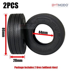 22mm/28mm 2PCS Rubber Tires Wave Shaped for 1/14 Tamiya RC Truck Tipper SCANIA 770S VOLVO BENZ MAN TGX Car Wheel Hub
