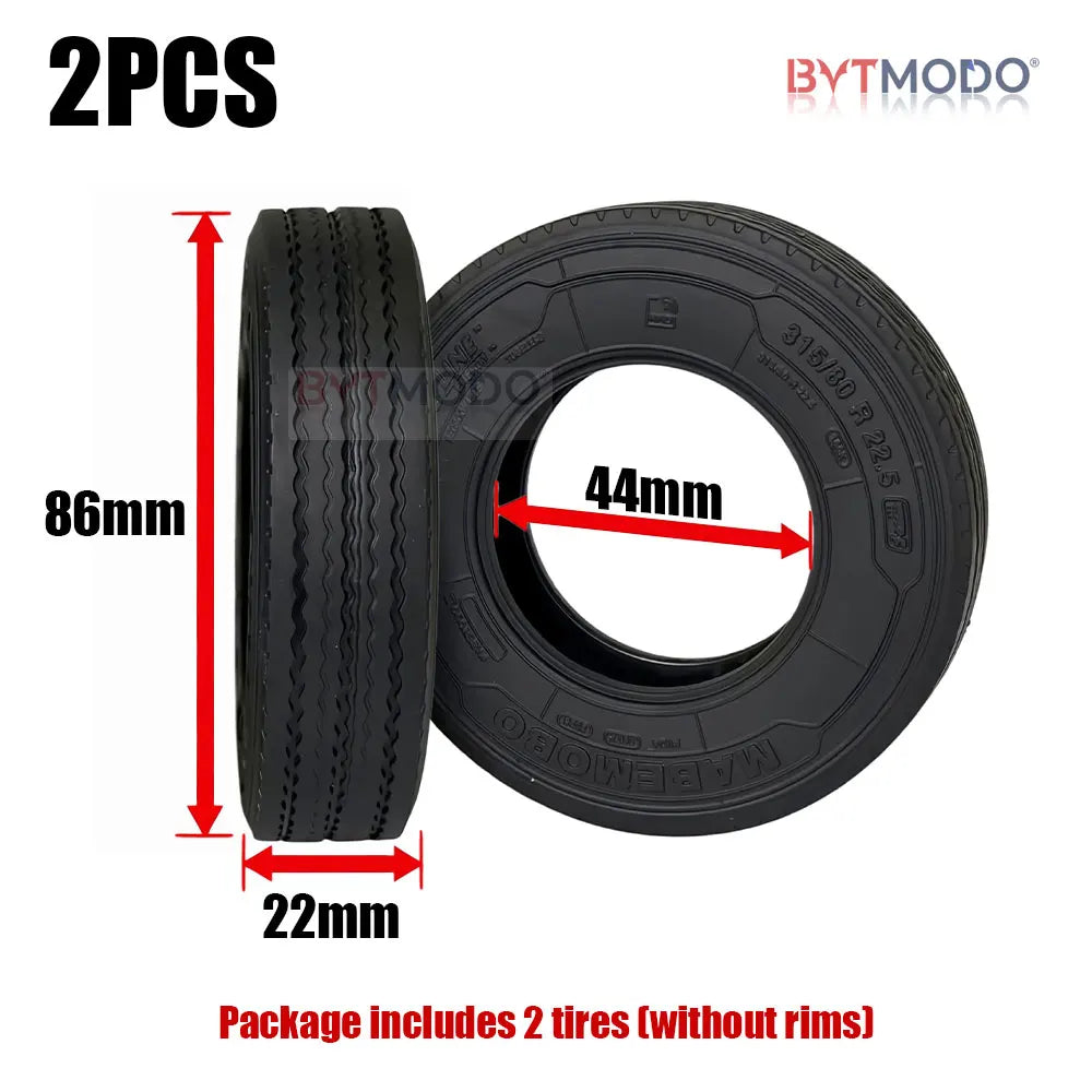 22mm/28mm 2PCS Rubber Tires Wave Shaped for 1/14 Tamiya RC Truck Tipper SCANIA 770S VOLVO BENZ MAN TGX Car Wheel Hub