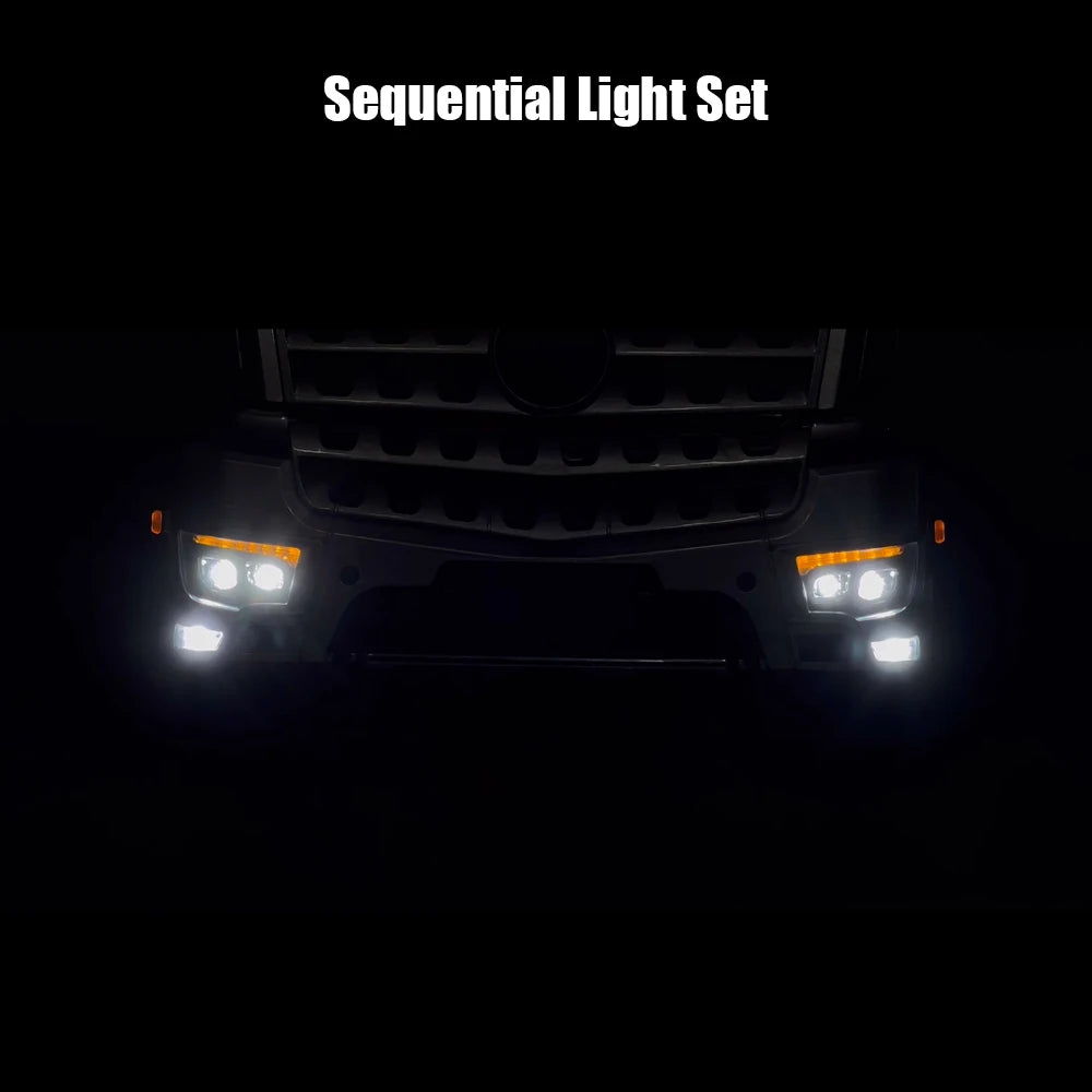 LED Light Kit Headlight Taillight Sequential Turn Signal Lamp for 1/14 RC Truck Mercedes-Benz 3363 Tractor Dump Tamiya