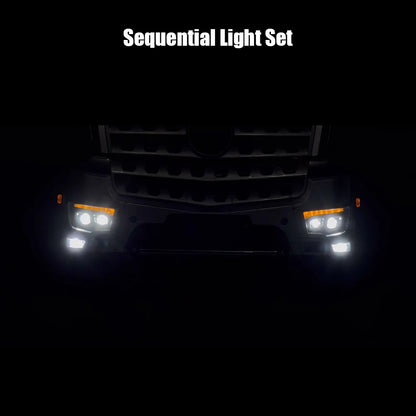 LED Light Kit Headlight Taillight Sequential Turn Signal Lamp for 1/14 RC Truck Mercedes-Benz 3363 Tractor Dump Tamiya