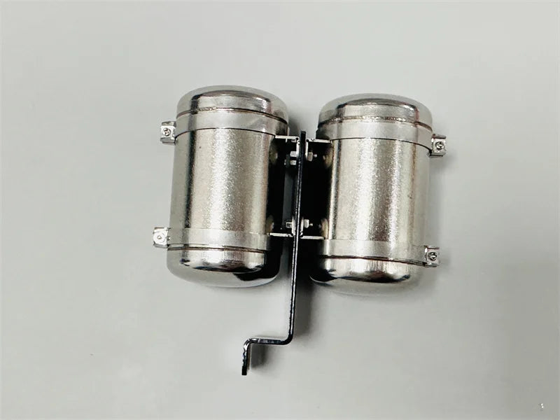 Air Tank Dual Stainless Steel Air Reservoir for 1/14 SCANIA Tamiya RC Truck 770S Hino VOLVO 750 ACTROS 3363 MAN TGX DIY
