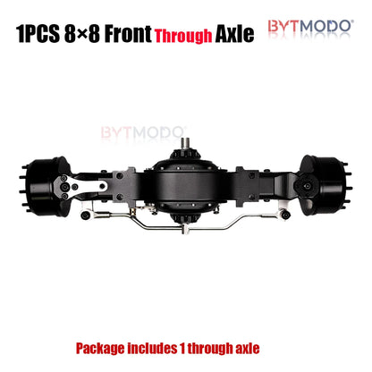 8x8 CNC Aluminum Alloy Front Axle Diff Lock 8WD for 1/14 Tamiya RC Truck Crawler SCANIA 770S VOLVO 750 ACTROS 3363 MAN