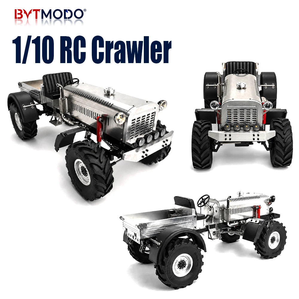 RTR 4WD 1/10 RC Crawler Car BVTMODO Vintage Metal Body Shell Tractor RC Trucks Gearbox Motor Remote Control Lock Diffs Lights