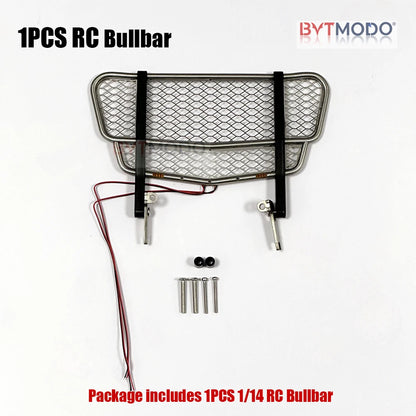RC Bull Bar Stainless Steel Front Bumper Guard for 1/14 RC Truck Mercedes-Benz 3363 RC Car Dump Tamiya VOLVO ACTROS MAN