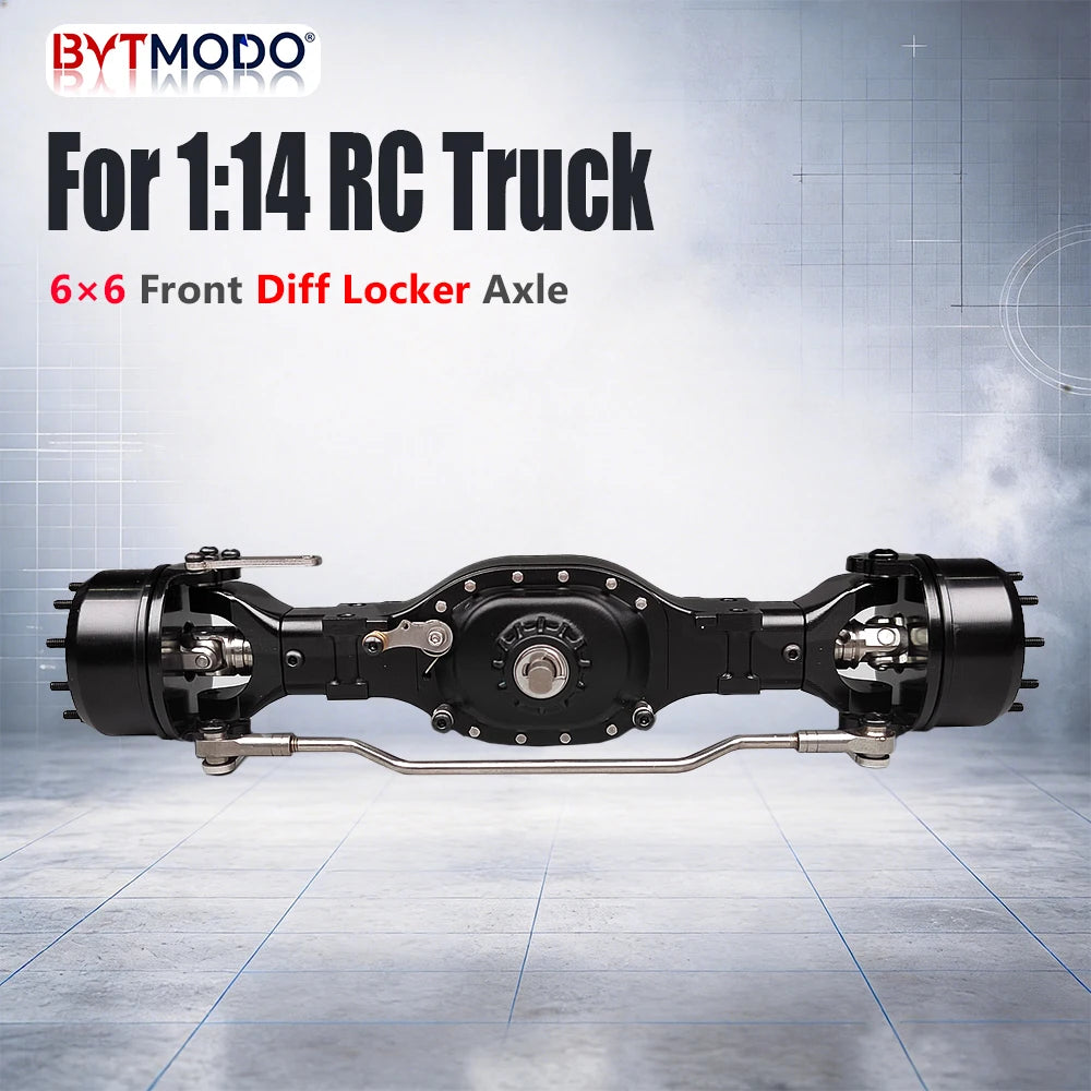 6x6 Front Axle Diff Lock 6WD CNC Aluminum Alloy for 1/14 Tamiya RC Truck Crawler SCANIA 770S VOLVO 750 ACTROS 3363 MAN