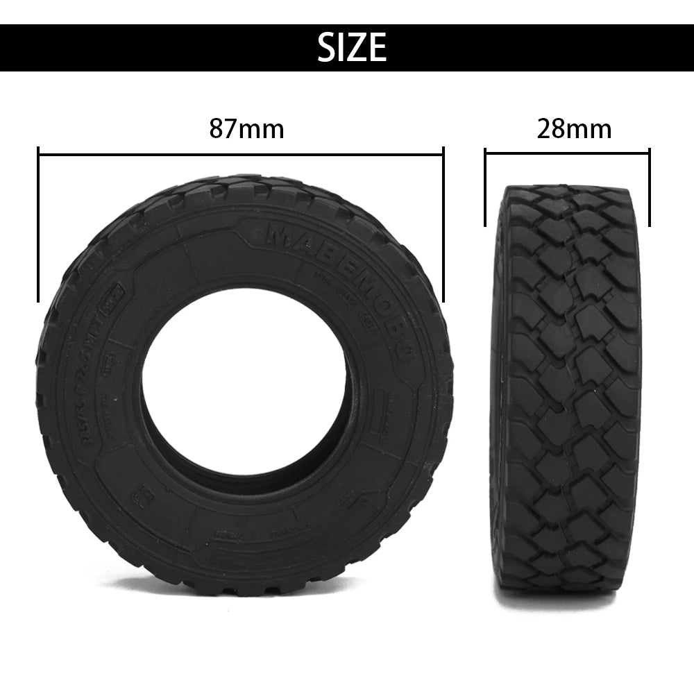 22mm 28mm Gravel Tire Off-Road Block Tread Tyre for 1/14 Tamiya RC Truck Tractor Tipper SCANIA 770S VOLVO BENZ MAN TGX