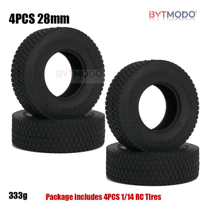 1/14 Truck Tire Off-Road Gravel Tyres 22mm 28mm for 1/14 Tamiya RC Truck Tipper Dump SCANIA 770S 3363 IVECO VOLVO BENZ MAN TGX