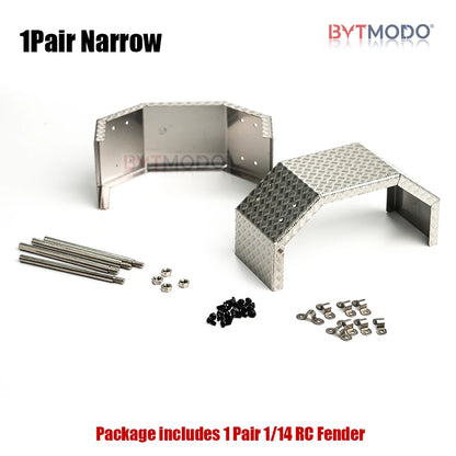 1/14 Pair RC Truck Front Fender Wheel Metal Fenders Stainless Steel Mudguard for Tamiya 1/14 Rc Tractor Truck Tipper Dumper Dump