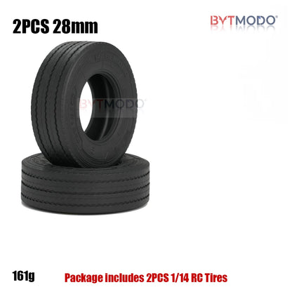 22mm 28mm Rubber Tires Highway Road Tyre for 1/14 Tamiya RC Truck Tractor Tipper SCANIA 770S VOLVO BENZ MAN TGX Upgrade