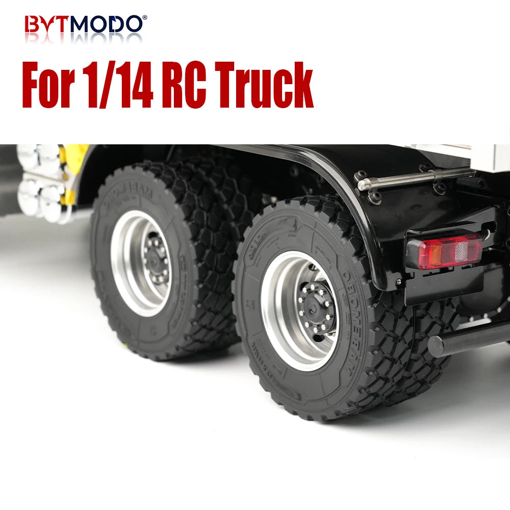 22/28mm 1/14 Truck Tires Off-Road Tire Block Tread Tyre for 1/14 Tamiya RC Truck Tractor Tipper Dump SCANIA VOLVO BENZ MAN TGX