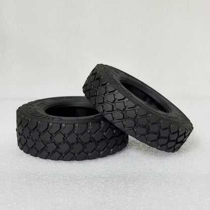 22mm/28mm 2PCS Rubber Tires Gravel Tread for 1/14 Tamiya RC Truck Tipper SCANIA 770S VOLVO BENZ MAN TGX Car Wheel Hub