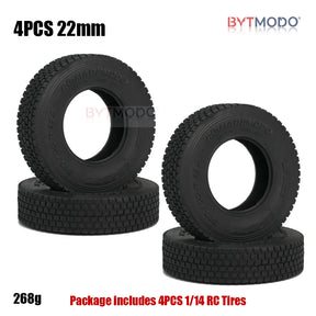 22mm 28mm Rubber Gravel Tire Tyres for 1/14 Tamiya RC Truck Tipper Dump Truck SCANIA 770S 3363 IVECO VOLVO BENZ MAN TGX