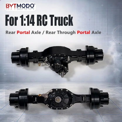CNC Rear Portal Axle Through Axles Aluminum Alloy for 1/14 Tamiya RC Truck SCANIA 770S VOLVO 750 ACTROS 3363 MAN TGX