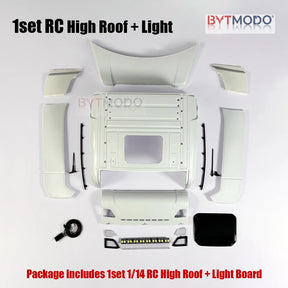 Cab Roof Kit Replacement LED Light Bar Body Parts for 1/14 RC Truck Tamiya Scania 770S 3363 RC Car Dump VOLVO ACTROS MAN
