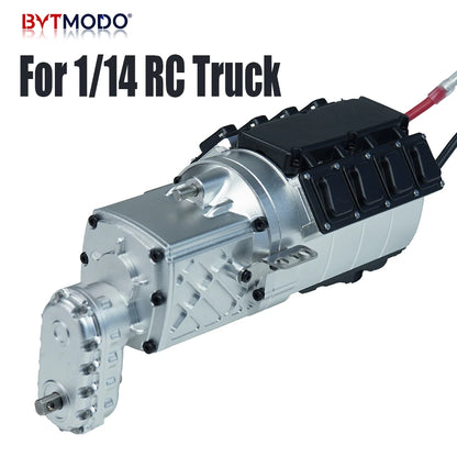 Gearbox 540 Brushed Motor with Servo 5mm Shaft Transfer Transmission for 1/14 Tamiya RC Truck Crawler Dump Tractor Tipper Actros