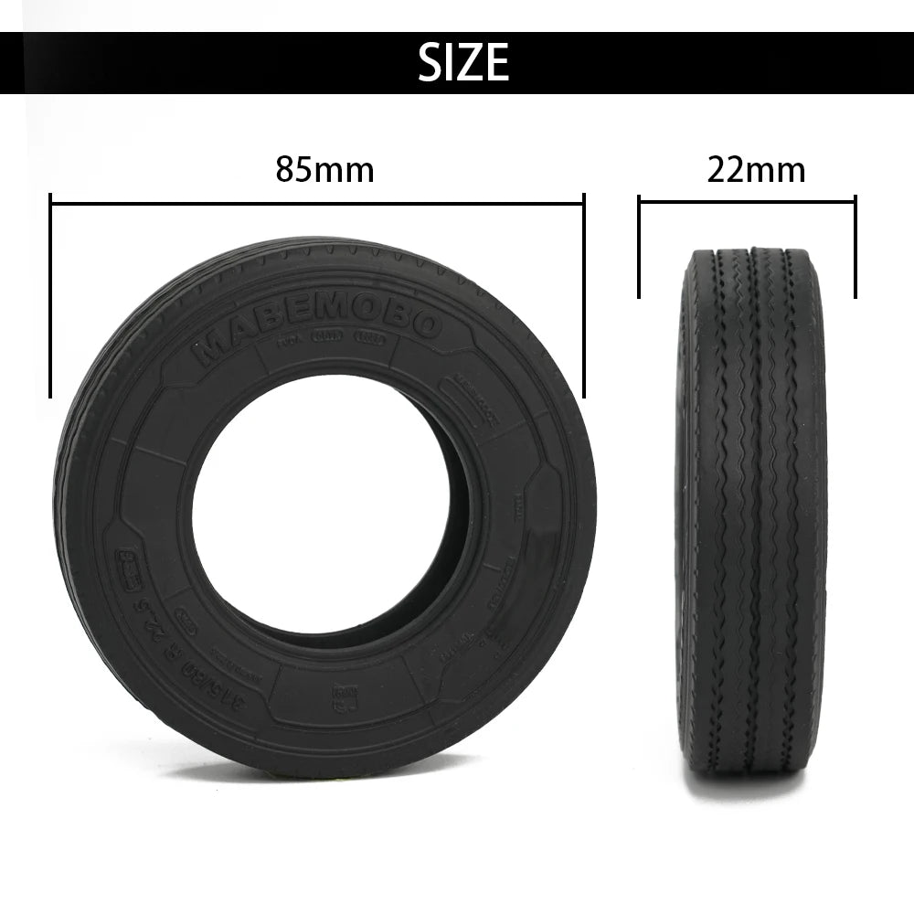 22mm 28mm Rubber Tires Highway Road Tyre for 1/14 Tamiya RC Truck Tractor Tipper SCANIA 770S VOLVO BENZ MAN TGX Upgrade