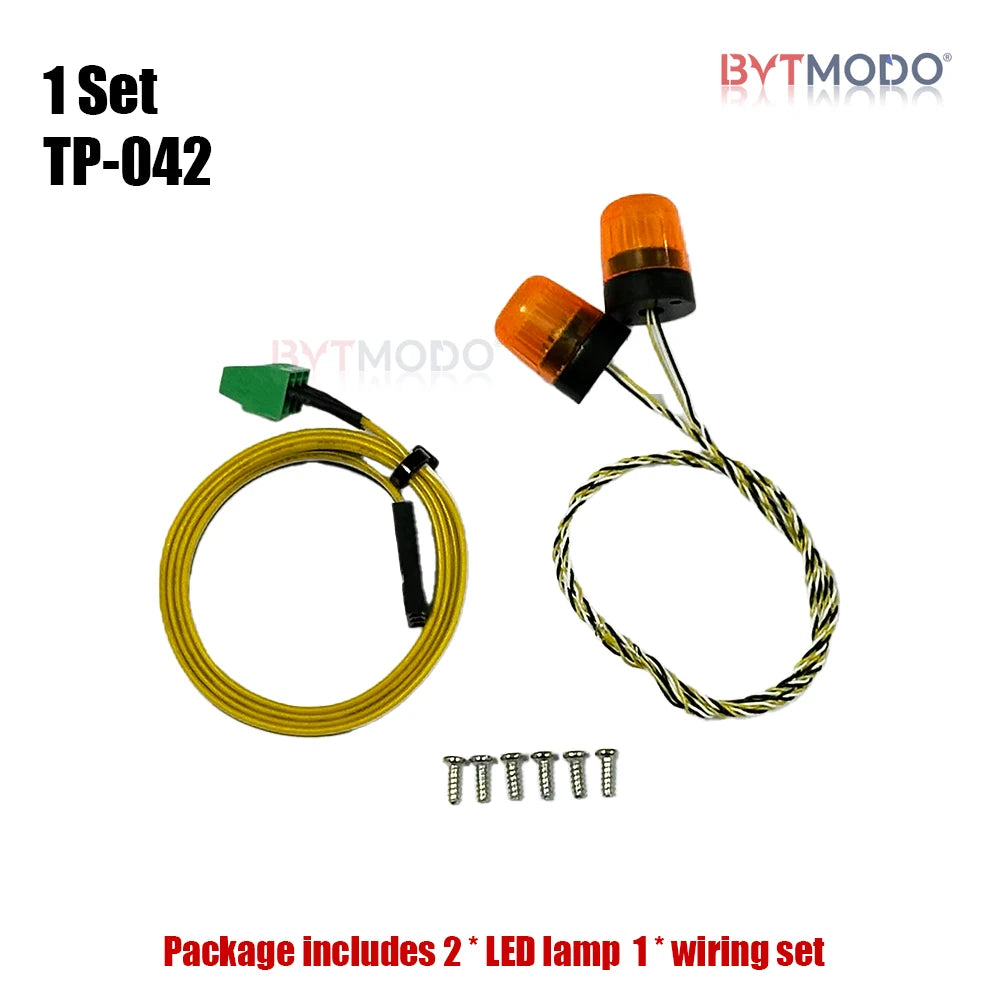 2pcs Rotating Lights 360 Degree Beacon Light LED Warning Lamp for 1/14 Tamiya RC Truck Crawler Dump Tractor Tipper Actros Scania