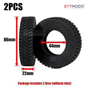 2Pcs 20mm/28mm Rubber Tires for 1/14 Tamiya RC Truck Tipper SCANIA 770S VOLVO BENZ MAN TGX Car Wheel Hub Accessories