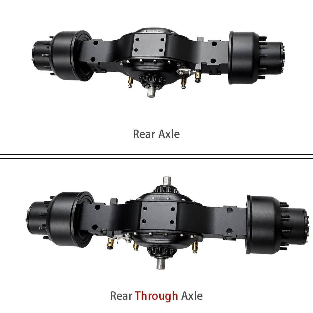 CNC Rear Axle Differential Lock Axles Aluminum Alloy for 1/14 Tamiya RC Truck SCANIA 770S VOLVO 750 ACTROS 3363 MAN TGX