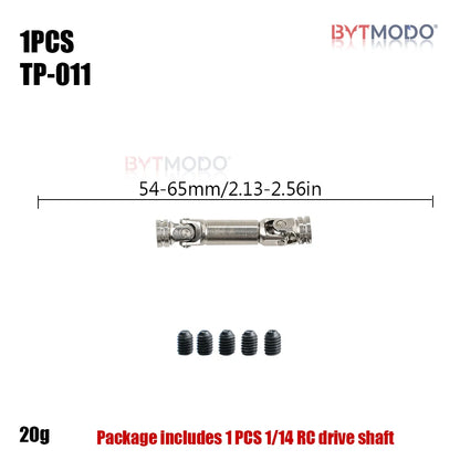 Stainless Steel Drive Shaft 5mm Universal Joint Driveshaft Cvd for 1/14 1/10 Tamiya RC Truck Dump Tractor Crawler SCX10 TRX4 DIY