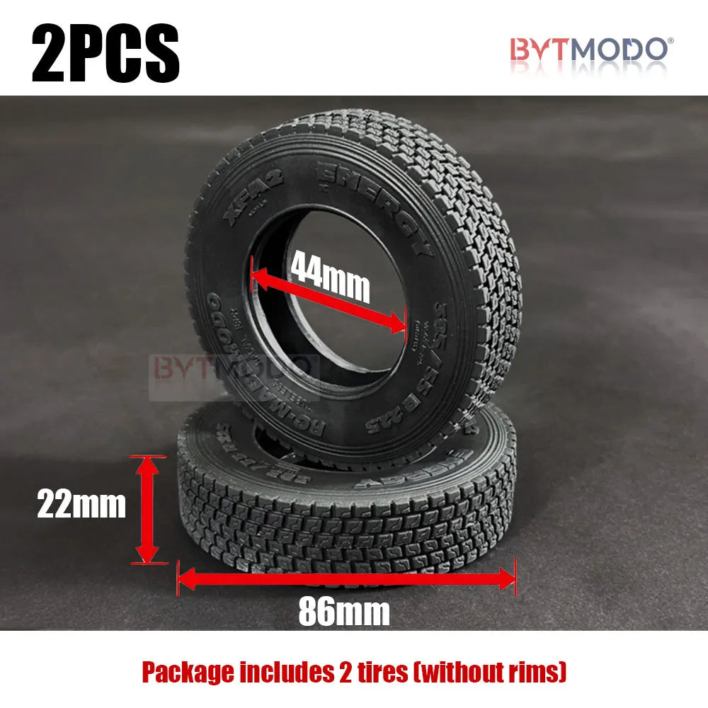 22mm/28mm 2PCS Rubber Tires for 1/14 Tamiya RC Truck Tipper SCANIA 770S VOLVO BENZ MAN TGX Car Wheel Hub
