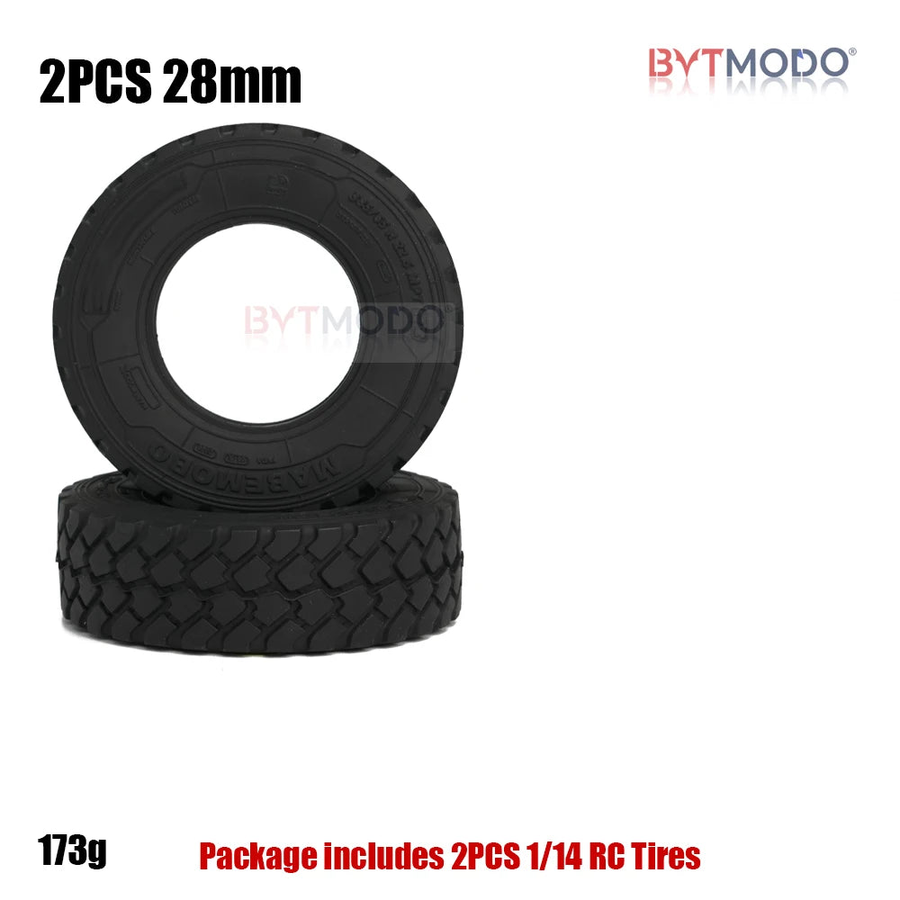 1/14 Truck Tires Off-Road Tire 22/28mm Block Tread Tyre for 1/14 Tamiya RC Truck Tractor Tipper Dump SCANIA VOLVO BENZ MAN TGX