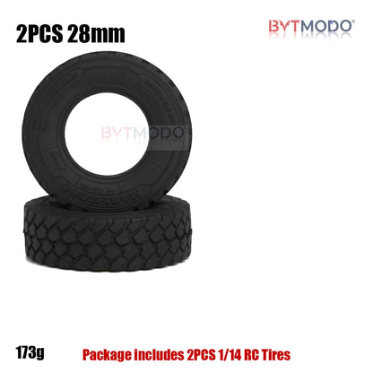 22/28mm 1/14 Truck Tires Off-Road Tire Block Tread Tyre for 1/14 Tamiya RC Truck Tractor Tipper Dump SCANIA VOLVO BENZ MAN TGX