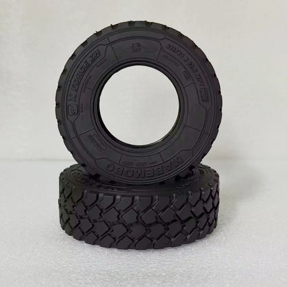 22mm/28mm 2PCS Rubber Tires Gravel Tread for 1/14 Tamiya RC Truck Tipper SCANIA 770S VOLVO BENZ MAN TGX Car Wheel Hub