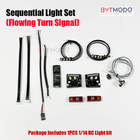 LED Light Kit Headlight Taillight Sequential Turn Signal Lamp for 1/14 RC Truck Mercedes-Benz 3363 Tractor Dump Tamiya