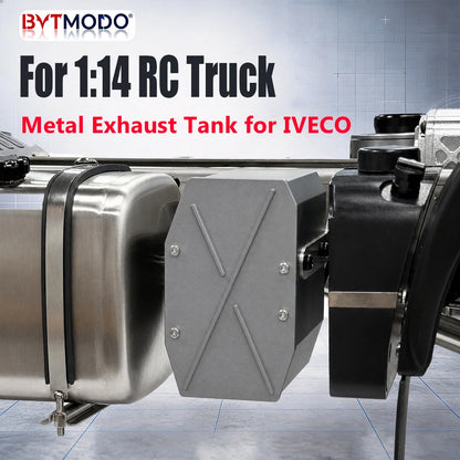 Exhaust Tank Muffler Box Aluminum Alloy for 1/14 IVECO RC Truck Tamiya SCANIA 770S Tractor VOLVO 750 ACTROS 3363 MAN TGX