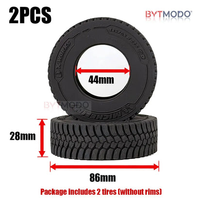 2Pcs 20mm/28mm Rubber Tires for 1/14 Tamiya RC Truck Tipper SCANIA 770S VOLVO BENZ MAN TGX Car Wheel Hub Accessories