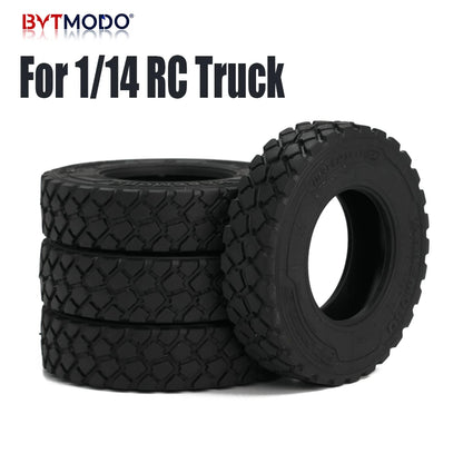 22mm 28mm Gravel Tire Off-Road Block Tread Tyre for 1/14 Tamiya RC Truck Tractor Tipper SCANIA 770S VOLVO BENZ MAN TGX