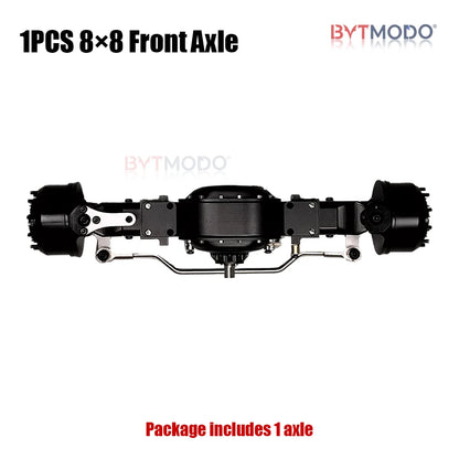 8x8 CNC Aluminum Alloy Front Axle Diff Lock 8WD for 1/14 Tamiya RC Truck Crawler SCANIA 770S VOLVO 750 ACTROS 3363 MAN