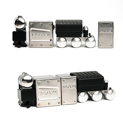 RC Exhaust Tank RC Truck Muffler Box Canister Stainless Steel Bracket for Tamiya MAN TGX 1/14 Rc Tractor Truck Tipper Dumper
